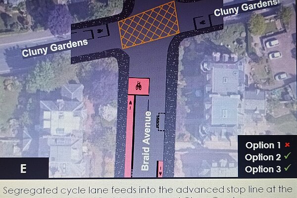 Map of the Greenbank quiet route proposals depicting a new cycle lane