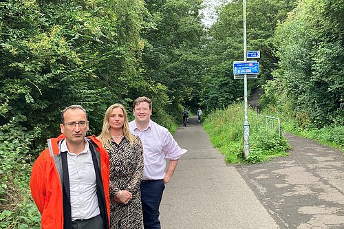 THe Lib Dem team at the Roseburn Path