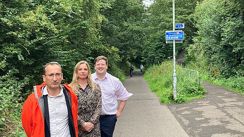 THe Lib Dem team at the Roseburn Path