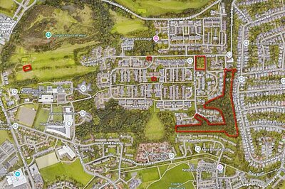A map showing the Greenbank land