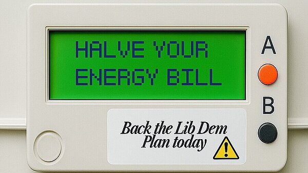 Halve your energy bills: Back the Lib Dem plan today