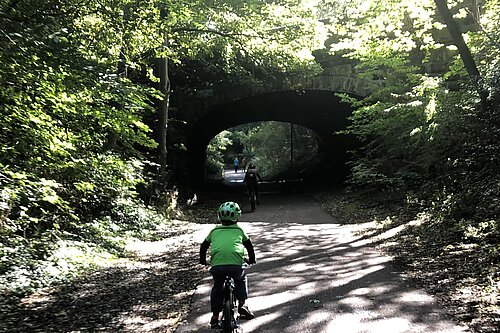 Two cyclists on the North Edinburgh Path Network