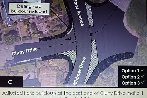 Map of the Greenbank quiet route proposals depicting a new cycle lane