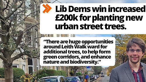 "Lib Dems win increased £200k for planting new urban street trees"