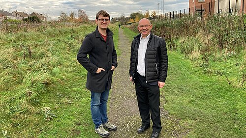 Cllrs Thornley and Aldridge on the Torwood Path