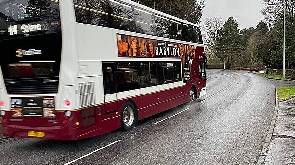 X44 bus going down the street