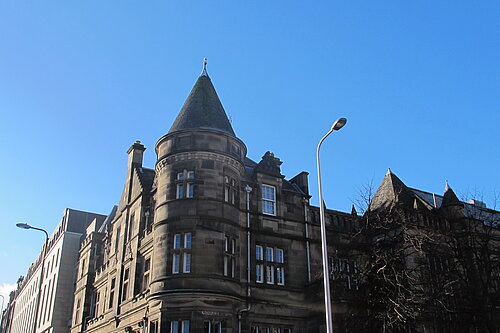 McDonald Road Library with blue skies in the background